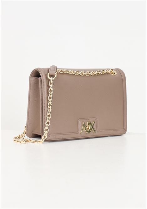 Beige women's shoulder bag with AX logo ARMANI EXCHANGE | 9428334R73114949